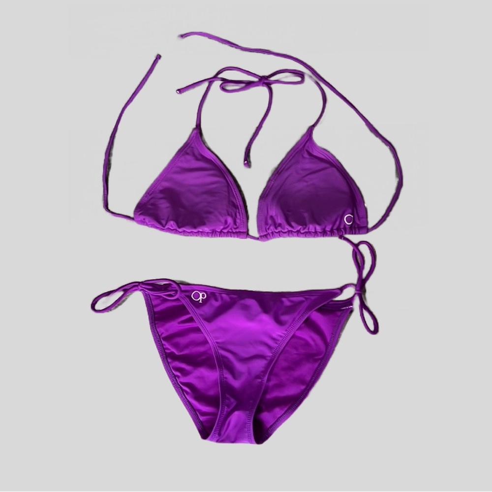 Like New Op Neon Purple Bikini Women’s Sz Sm Bottoms Sz Med Top